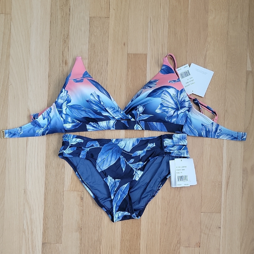 La Blanca Tropical Blue and Coral Bikini